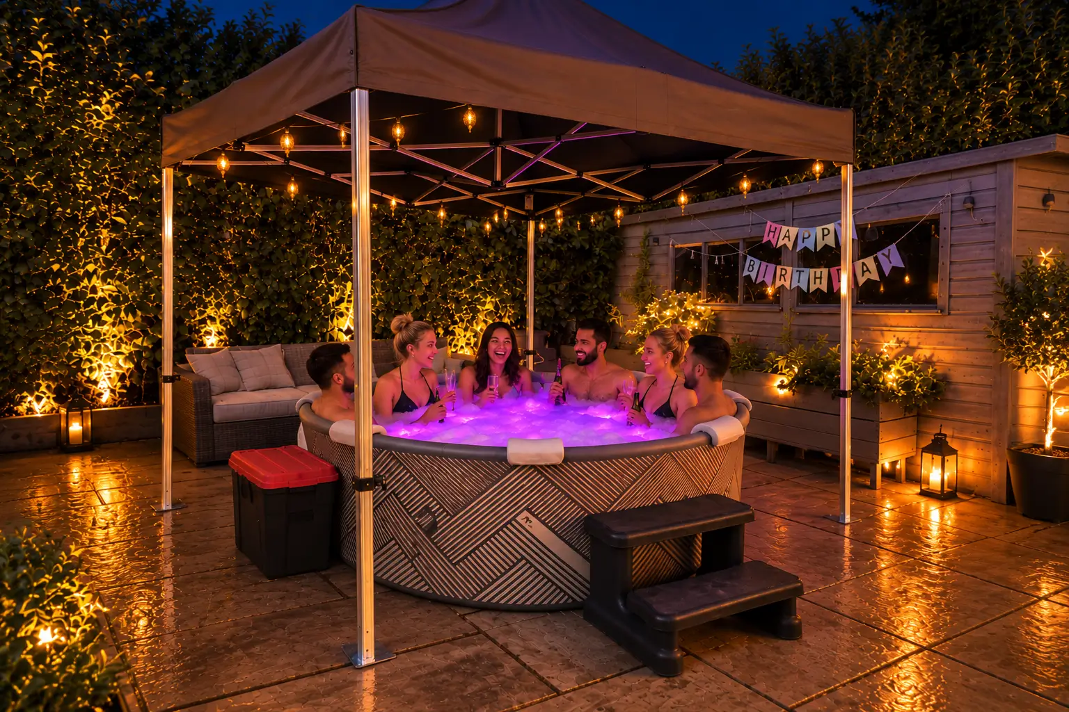 hot tub hire with gazebo doncaster